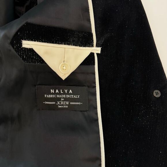J. Crew Collection Helena Black Metallic Corduroy Jacket Blazer 14 NWT - Picture 14 of 15